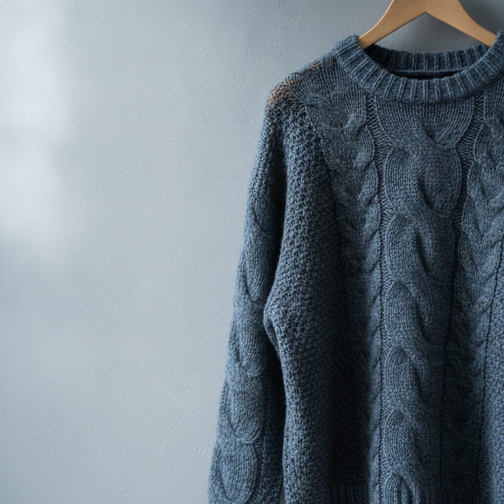 Trui aan een hanger klaar voor snelle product fotografie kleding