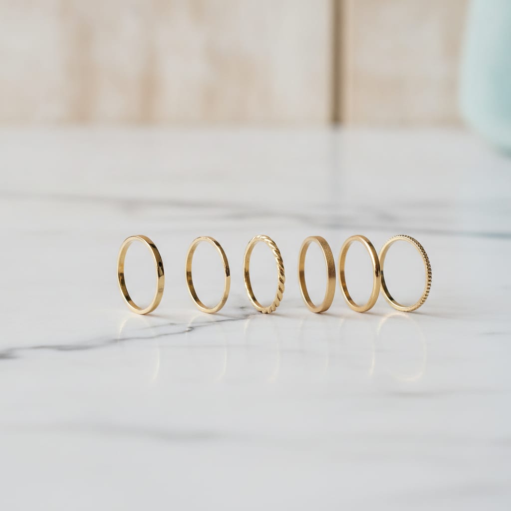 Rij ringen laat consistente productfotografie sieraden zonder afleiding zien